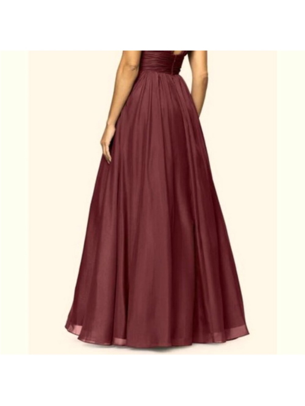 NWOT Xscape Ruffled Formal Evening Gown in Burgundy/Wine - Picture 4 of 12